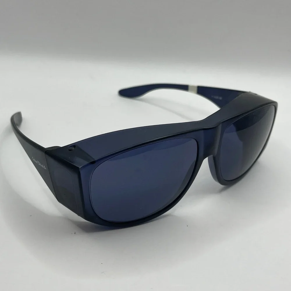 Solar Shield Fit Over Sunglasses Navy Blue Square Smoke Lens SS SQ LITE 29003